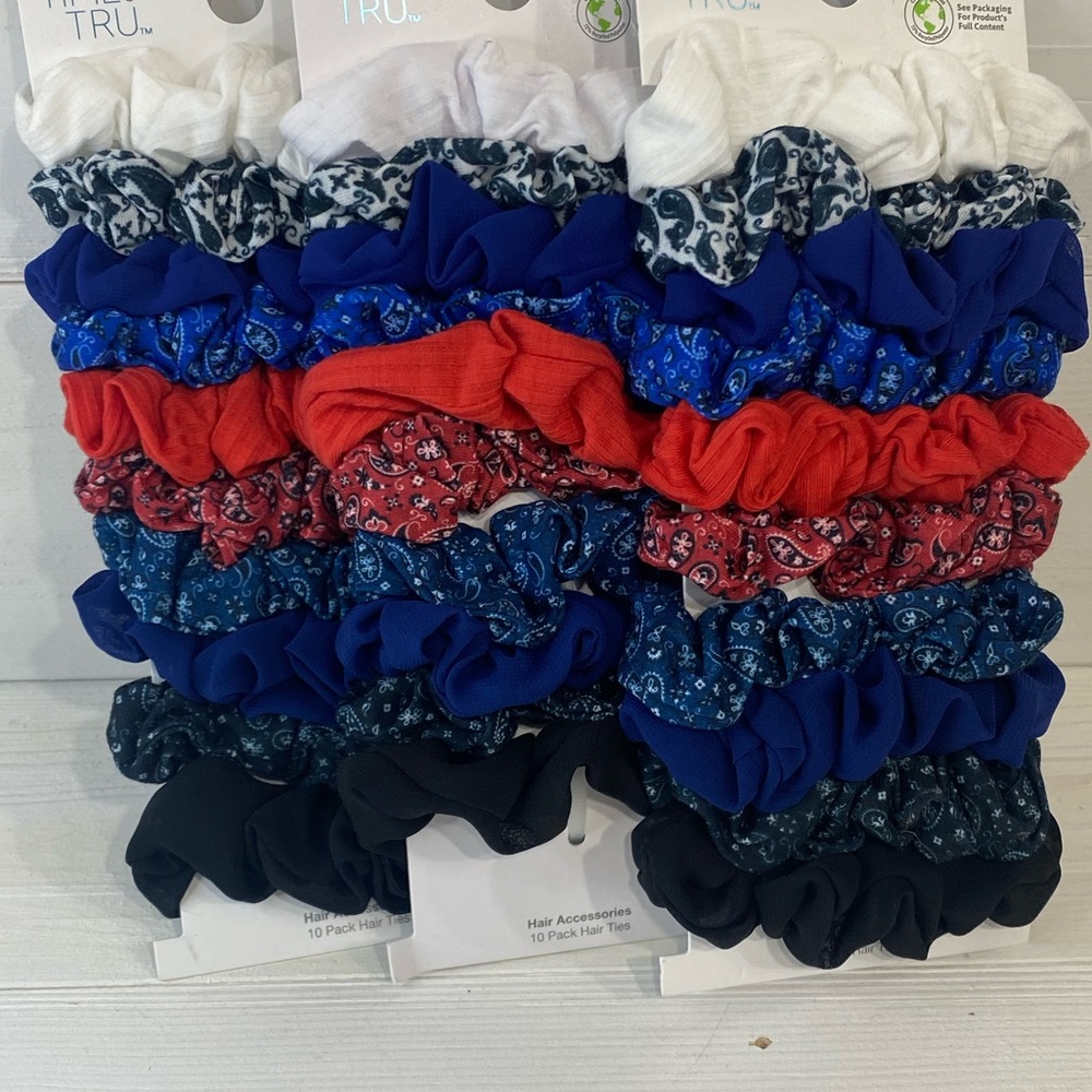 (3) - Time and Tru Bandana Hair Tie Set 10-pack